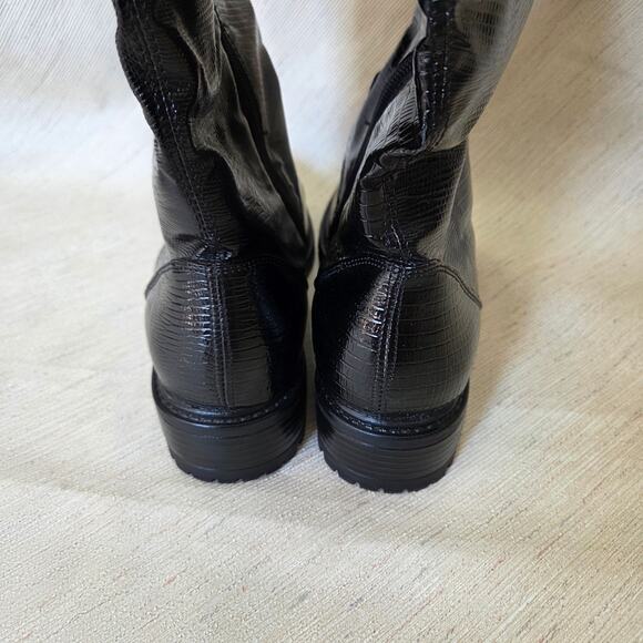 Khombu Black Calf High Zip Up Boots Woman's Size 9M Style-SNAKE-PU - Picture 6 of 7